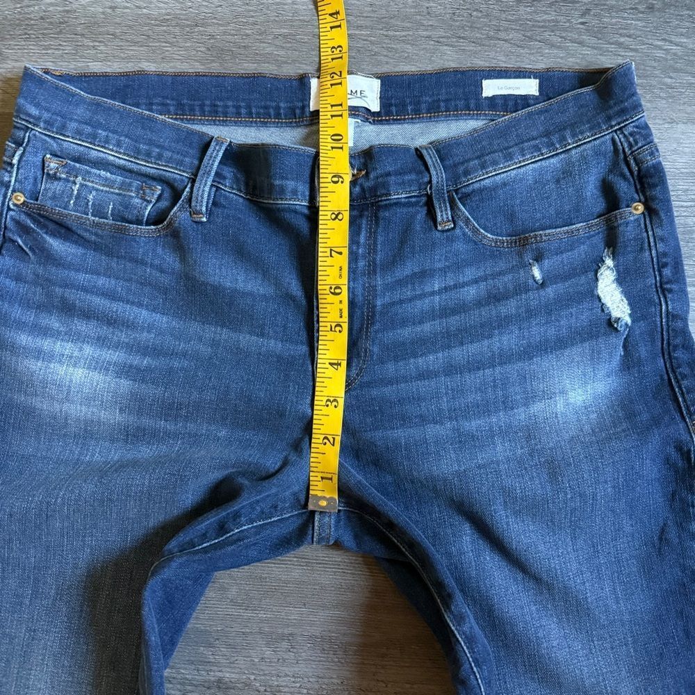 FRAME Le Garçon Straight Jeans 31 Waist Mid Rise Boho - Picture 11 of 13